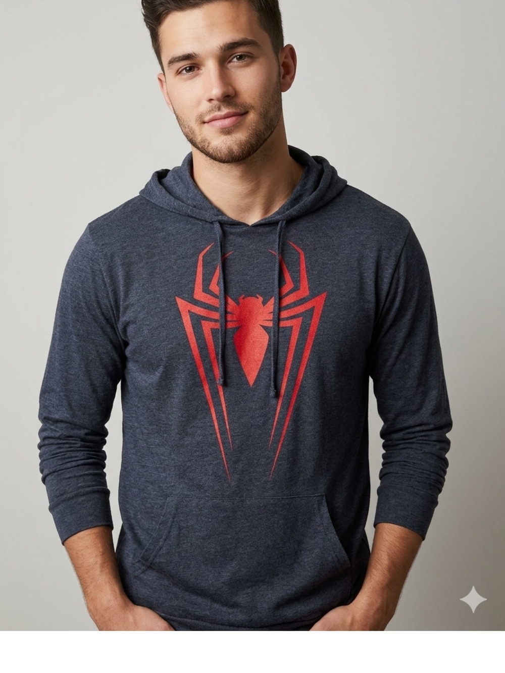 Marvel Black Hoodie with Red Spider Logo